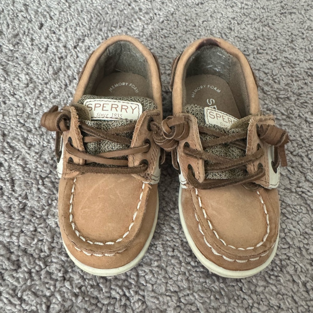 Sperry Kids Toddler Tan Boat Shoes